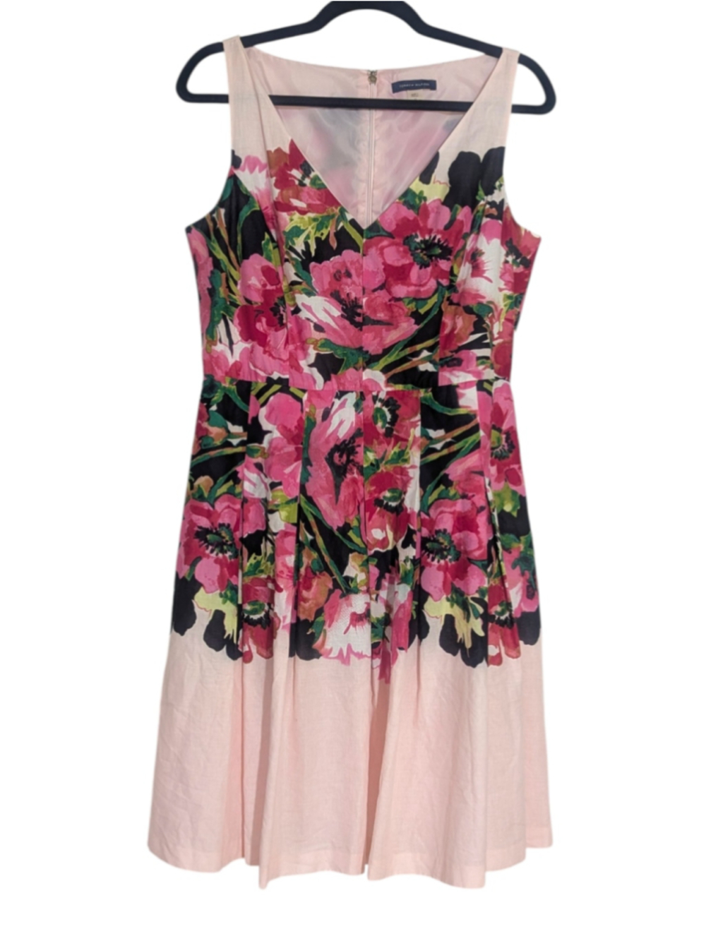 Tommy Hilfiger Pink Floral Sleeveless Dress Size 10 - Picture 2 of 16